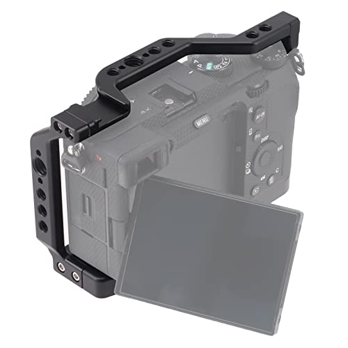 Foto4easy Cage for Sony Alpha A7C Cameras with Quick Release 1/4" 3/8" Screw and Cold Shoe Expansion Microphone Monitor Fill Light