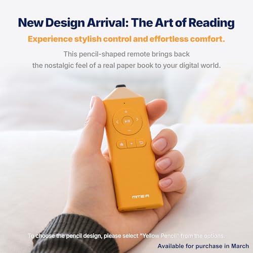 Bluetooth Remote Control Page Turner Clicker for Boox, e-Reader, TikTok Scrolling, YouTube Shorts, Reels, Camera, for iOS iPad iPhone, Android Galaxy Phone Tablet (Soft Yellow) Soft Yellow