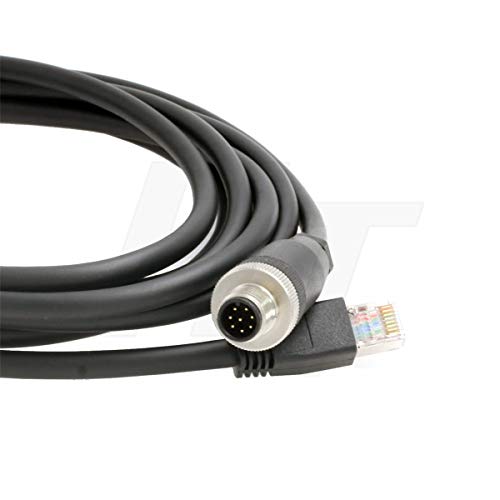 M12 Ethernet 8 Pole A-Code RJ45 Cat5e Cable for Cognex Industrial Camera Sensor (3 Meter) 3 meter
