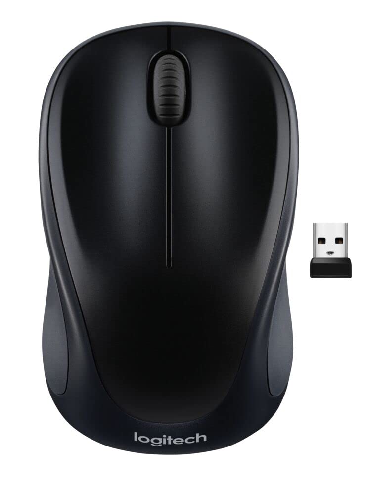 Logitech M317 Wireless Mouse, 2.4 GHz with USB Receiver, 1000 DPI Optical Tracking, 12 Month Battery, Compatible with PC, Mac, Laptop, Chromebook - Black