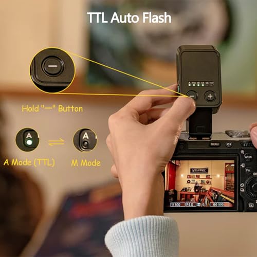 VILTROX Vintage Z2 Mini Camera Flash for Fujifilm Cameras, TTL Camera Flash with Diffuser, 700 Full Power Flash, 6500±200K 5 Levels Flash Power, 52g Foldable Mini Flash
