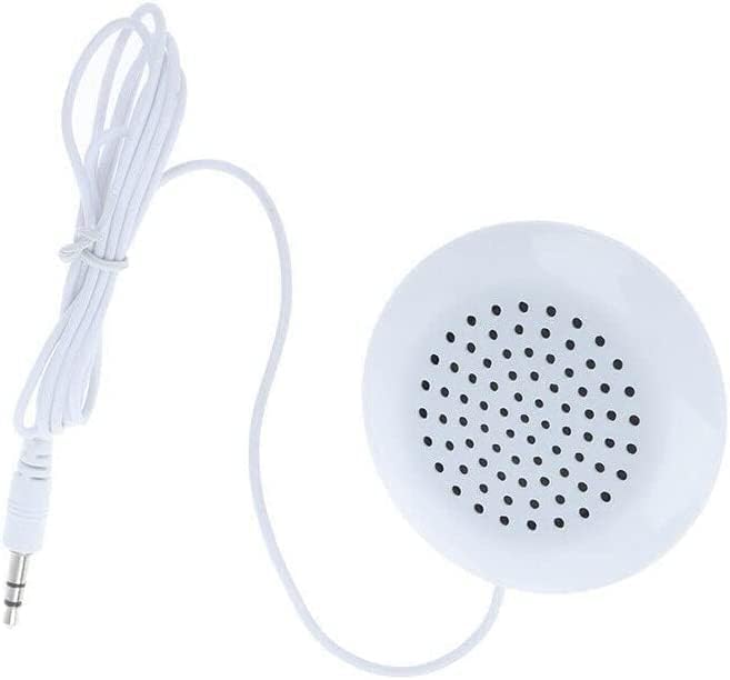 Pillow Speaker, Portable 3.5mm Mini Pillow Stereo Outdoor Speaker for iOS, iOS, iOS, MP3, MP4, Android, CD Player etc,- White