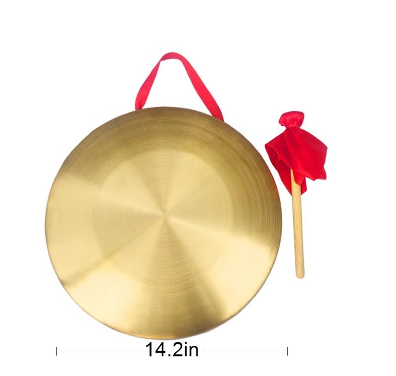 Chinese gong,Chinese Traditional Percussion Instrument is Suitable for Family Offices to Celebrate，Authentic Chinese Wind Gong,Hand Selected For Quality (36cm/14.2inch) 36cm