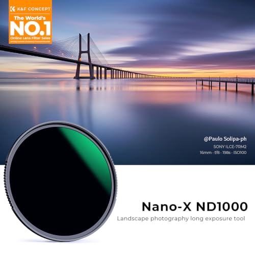 K&F CONCEPT 46mm ND1000 (10-Stop Fixed Neutral Density Filter) Lens Filter