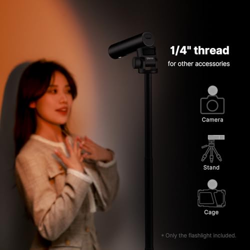 ULANZI LM07 LED Photography Flashlight, Handheld Videography Fill Light Spotlight 2000K-5500K-8000K Bi-Color Zoomable 2000mAh Rechargeable Portable Video Light for Photo, Video, Content Creation Bi Color