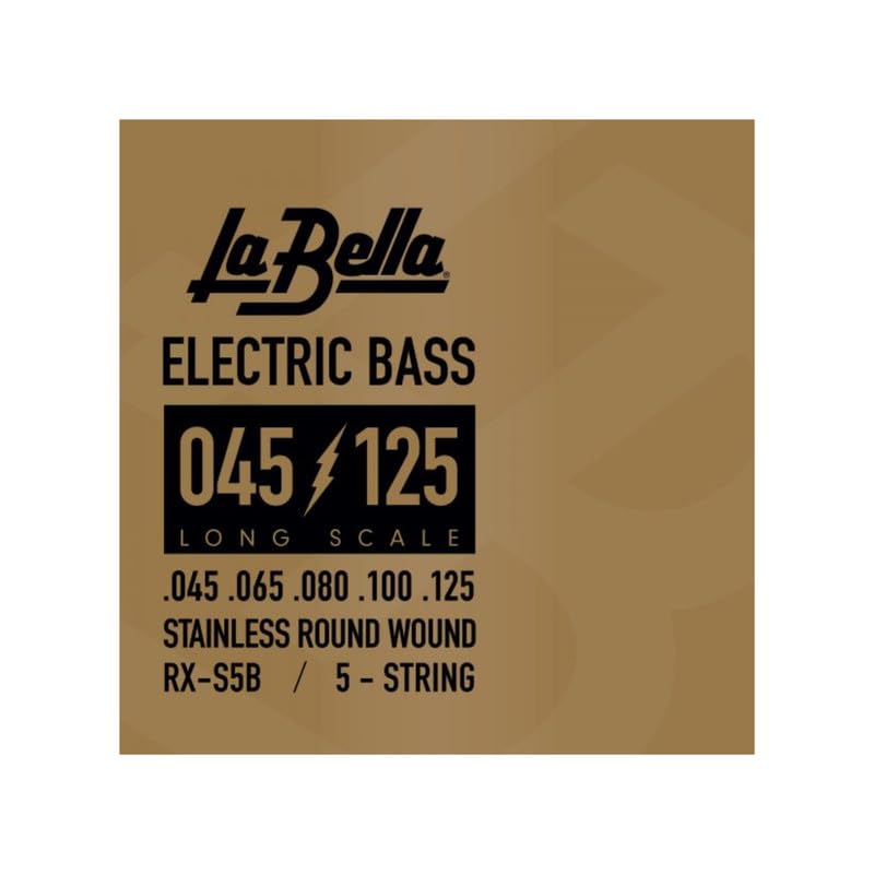 La Bella RX-S5B Long Scale Stainless Round Wound 5- String ELectric Bass 45-125 RX-S5B Rx Stainless , 45-65-80-100-125