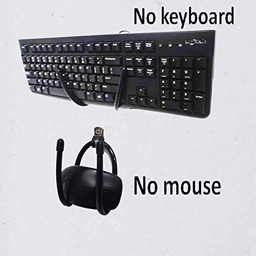 Pack of 2, Universal Keyboard and Mouse Organizer Wall Rack Wall Mount Wall Clip Wall Hanger Wall Display Storage Holder - No Keyboard No Mouse - No Falling