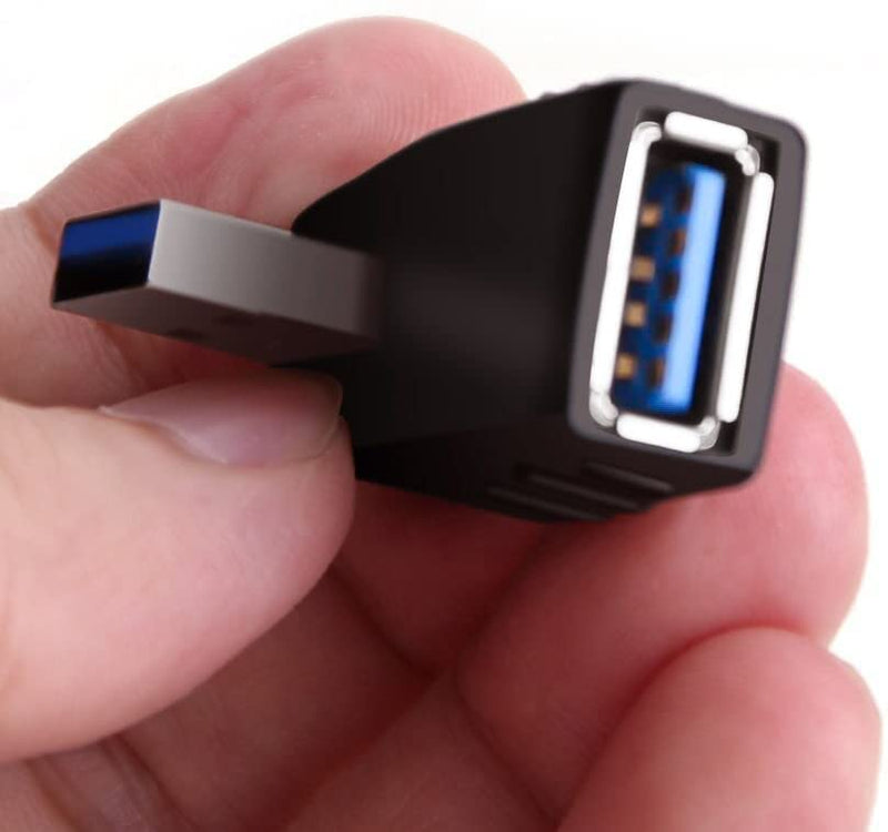USB 3.0 Adapter 90 Degree Male to Female Coupler Connector Plug Left Angle and Right Angle by Oxsubor