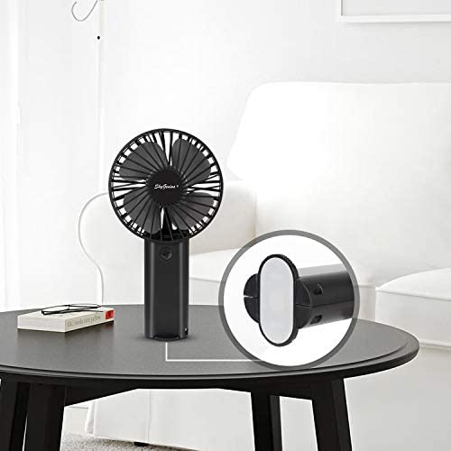 Portable Handheld Fan, 4000mAh Rechargeable Battery/ USB Operated Mini Cooling Fan for Home Office Outdoors Travel 4000mA Battery Black