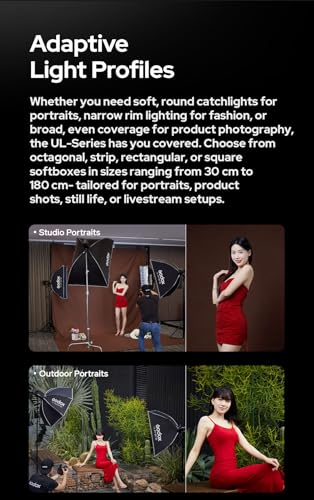 Godox UL-60x60 Square Softbox with Bowens Mount, Quick Release Design Square 60x60cm (23.6"x23.6")