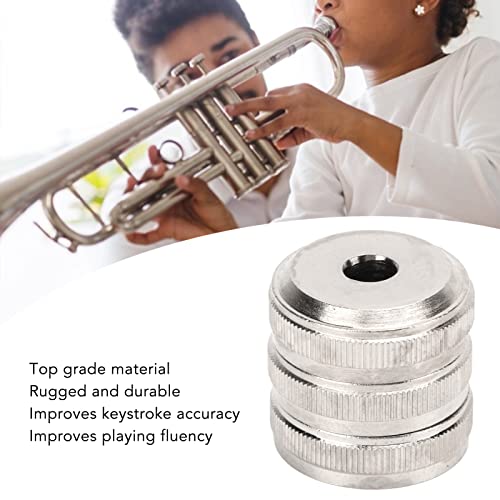 3Pcs Trumpet Valve Buttons Metal Silver Screw Piston for Trumpet Replacement 0.8 * 2.18 * 2.18mm Trumpet Bottom Valve Cap