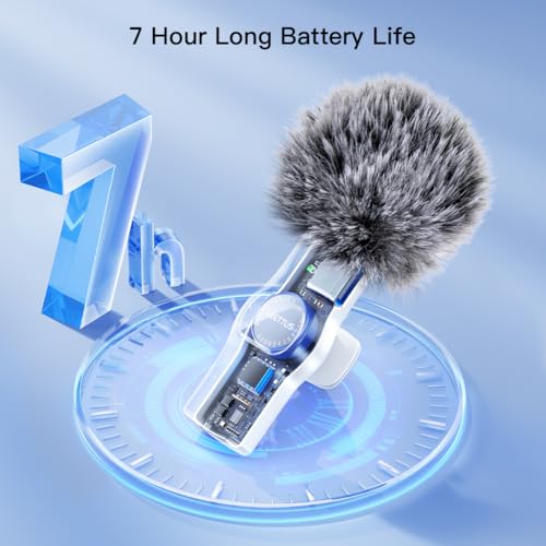 Leettus 2pcs Lavalier Wireless Microphone for iPhone iPad Video Recording,Mini Microphone for Game Live Streaming,interviews,YouTube,TikTok,Vlog(White)