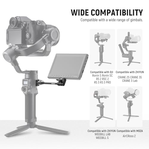 NEEWER Adjustable Field Monitor Mount, 360° Rotating Camera Monitor Holder with 1/4 Inch Thread, Compatible with DJI RS4 Pro RS3 RS2 RSC2 ZHIYUN Crane 2S Crane 3 3S WEEBILL-S MOZA Gimbals, GA005