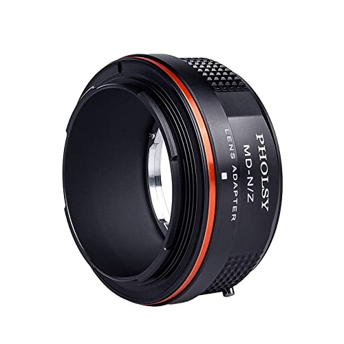 PHOLSY Lens Mount Adapter Manual Focus: Compatible with Minolta Rokkor MD (MC/SR) Lens to Nikon Z Camera Body Minolta MD to Nikon Z