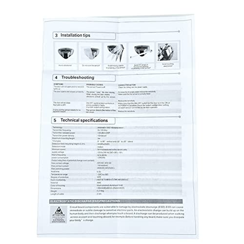 [AUSTRALIA] - Automatic Door Motion Sensor Request to Exit PIR, 12-24V Microwave Autodoor Sensor 24.125Ghz for Elevator, Adjustable Kit 