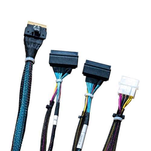𝐃𝐢𝐋𝐢𝐧𝐤𝐞𝐫 𝐒𝐥𝐢𝐦𝐒𝐀𝐒 8X to 2*𝐔.𝟐 𝐍𝐕𝐌𝐞 Adapter,𝐒𝐅𝐅-𝟖𝟔𝟓𝟒 74pin to 2*𝐒𝐅𝐅-𝟖𝟔𝟑𝟗 68pin Cable with Power, 75CM(Broadcom MPN 05-60005-00，CBL-SAST-0953)