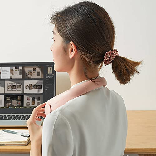 Neck Fan JISULIFE, Personal Wearable Fan, Portable Bladeless Fan, 3 Speeds Rechargeable, Battery Operated Neck Fan for Men Women 2022 Version--Pink Pink
