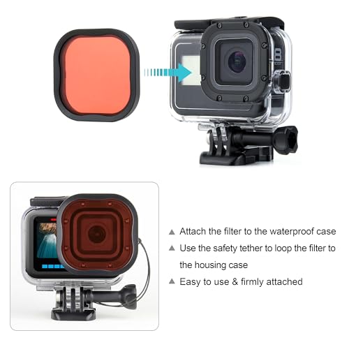 SOONSUN 4-Pack Underwater Dive Filters for GoPro Hero 13 12 11 10 9 8 Black