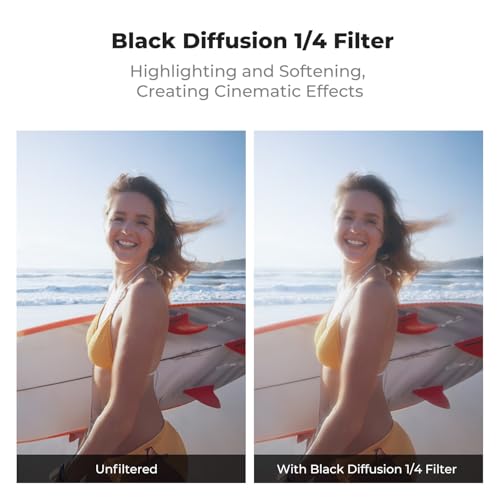 K&F CONCEPT CPL VND Effect Filter Kit for DJI Osmo Action 6 Snap on-3Pack VND+CPL+Black Diffusion 1/4