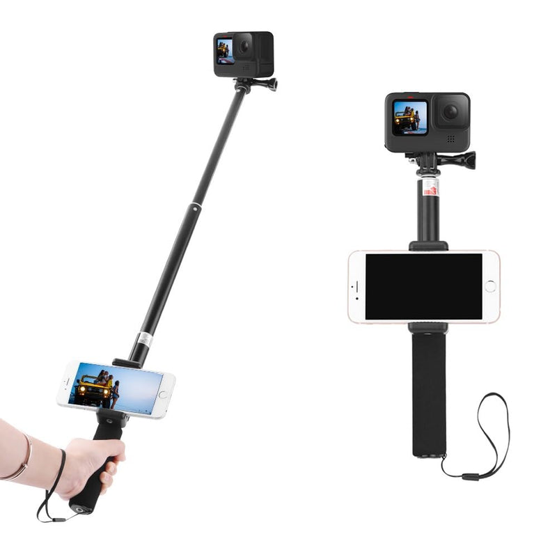 BTG Selfie Stick for DJI Pocket 3 2 Action 4 3 Insta360 X3 2 Go 3 Camera Selfie Poles Selfie Vlogging Invisible Extension Pole Compatiable with Sport Cameras and Cell Phones