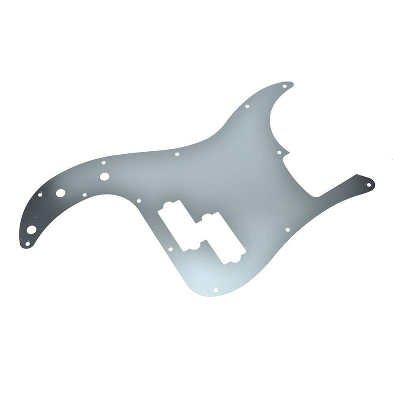 KAISH 13-Hole Metal Aluminium Anodized P Bass Style Pickguard American Modern Style Standard Bass Pick Guard for Precision P Bass Silver Right Handed Version Sliver