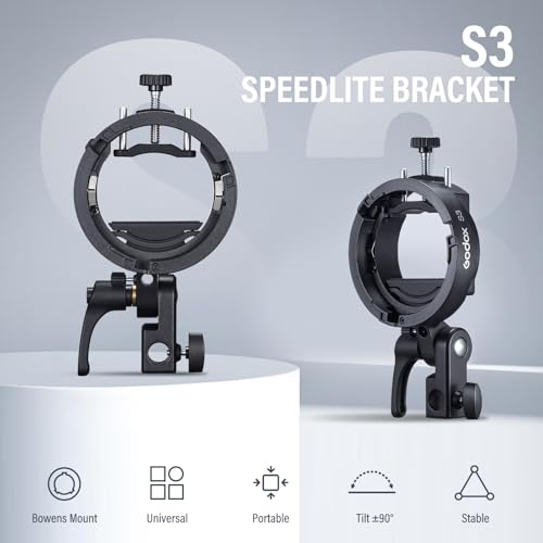 Godox S3 Speedlite Bracket Bowens Mount S-Type Holder (S2 Upgraded 2026)