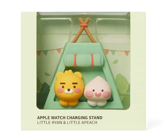 KAKA0 Official Merchandise Gift Set- Little Ryan and Little Apeach Camping Themed Stand Dock Case Compatible with Apple Watch + Heart Memocard Included