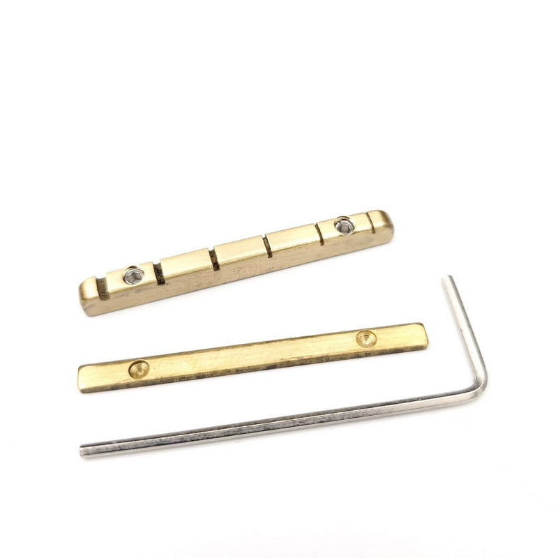 Kaynes 42mm Adjustable Guitar Nut - Brass Metal Electric Guitar Height Adjustable Nut for Fender Telecaster Tele TL Stratocaster Strat ST Style Electric Guitar