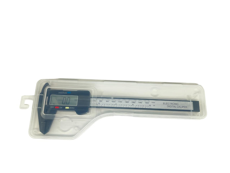 jj-shop24 Digital Caliper, Calliper Gauge, 0-150 mm, Digital LCD Display, Carbon Fibre Plastic, Caliper Gauge for Outdoors, Depth and Step Measurement