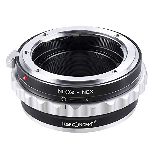 K&F Concept Lens Mount Adapter Compatible with Nikon G AF-S F AIS AI Nikkor F Mount G-Type D/SLR Lens to Sony Alpha E-Mount NEX Camera Compatible with Sony Alpha A7,A6000,A6300,A6500,A5000,A5100 NIK(G)-NEX