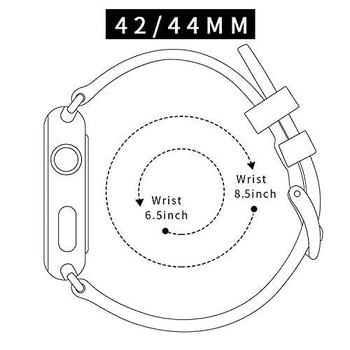 Bundle Leather Band Compatible with Apple 44mm 42mm Mens Vintage Black Leather Strap Red Dot XL Dressy Bands with Black Buckle Adapters for iWatch 6 5 4 3 2 1 SE, 44 42mm Band