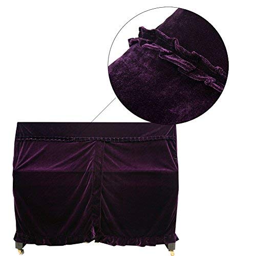 Upright Piano Cover, Colorfast Pleuche Full Piano Dust Proof Decorated Cover(Purple)