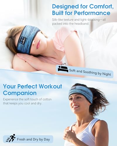 MUSICOZY Bluetooth Headband 2-Pack – Wireless Music Sleep Headphones Set for Men and Women