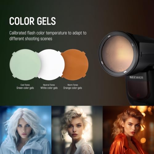 NEEWER CRM2 Magnetic Accessories Kit for Round Head Flash, Speedlite Light Shaper Modifier Diffuser Set Compatible with Godox V1 & V100, NEEWER Z3R-C/N/S, Z2-C/N/S/F, Z2Pro-C/N/S/F, Q120, Q200