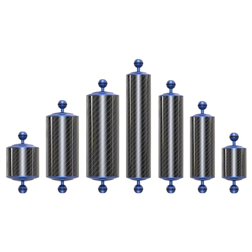 Carbon Fiber Underwater Float Arm with Dual Ball Mounts for Photography and Video, Compatible with Diving Trays, Video Lights, Strobes (Blue, 60mm8') 60mm8' blue