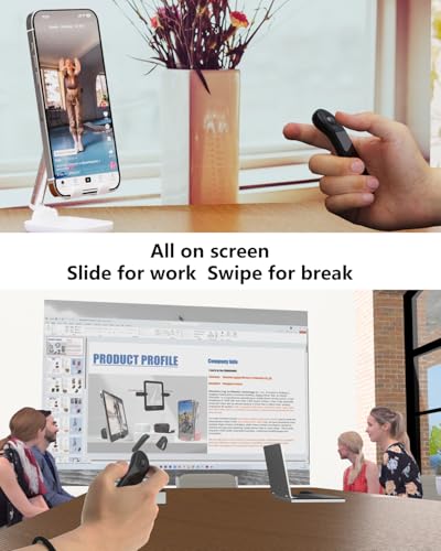 Air Mouse for PC/iOS/Android with Touchpad Bluetooth 2.4G Remote Control for PowerPoint/Keynote/Tiktok/Camera/Kindle App Rechargeable Wireless Presentation for PPT Pointer (Black) Black