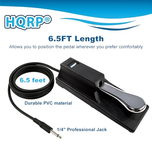 HQRP Sustain Pedal Piano Style and HQRP AC Adapter Compatible with Casio CTK-2200 CTK2200 CTK-2080 CTK2080 CTK-2300 CTK2300 Keyboards