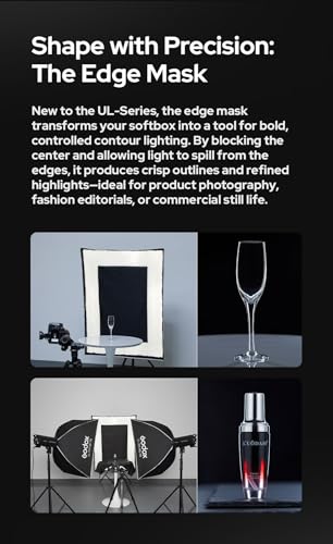 Godox UL-60x60 Square Softbox with Bowens Mount, Quick Release Design Square 60x60cm (23.6"x23.6")