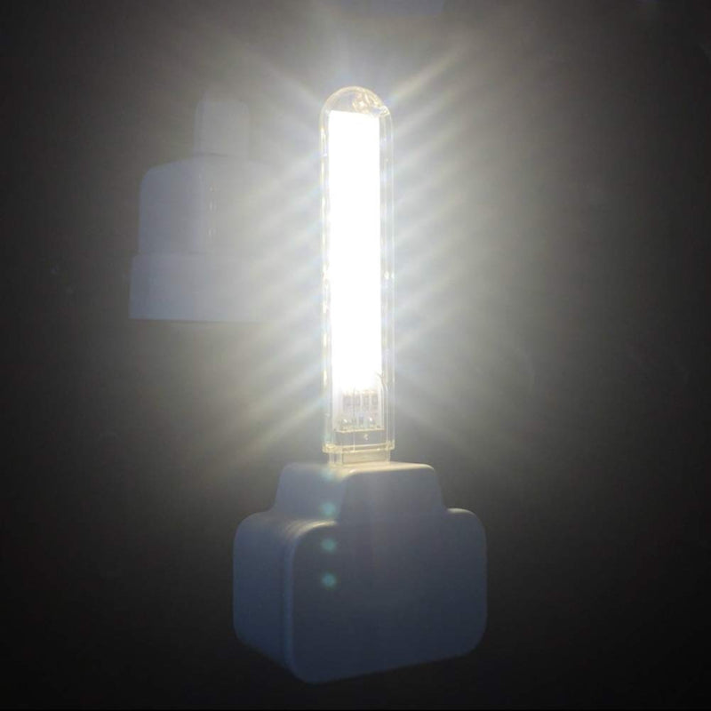 USB Light,Night Light Plug in,Small Led Light Stick with 8 Lamp Beads for Power Brick/Portable Power Station(Pack of 8)(White) White