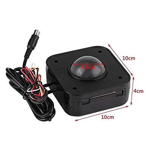 SWONVI Arcade Trackball Mouse,4.5cm Lighted Illuminated Round LED Trackball Mouse PS/2 PCB Connector for Arcade (Trackballs) Trackballs