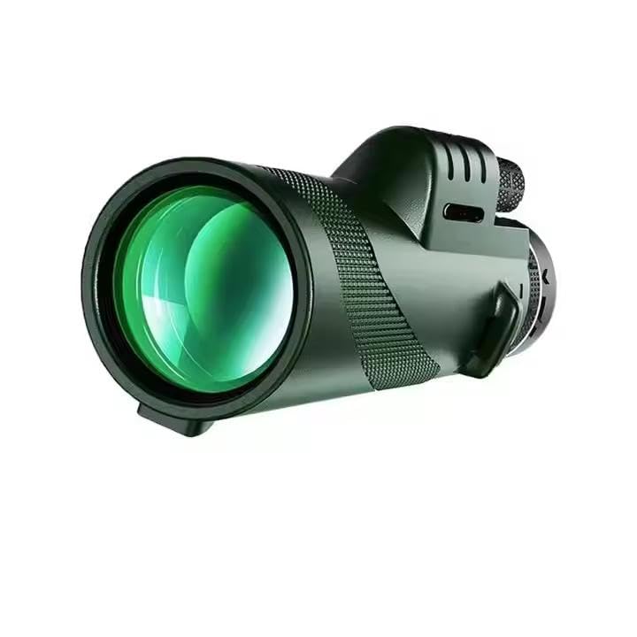 80x100 Monocular Telescope for Adults–High-Powered Green Lens Compact Monocular with Tripod & Smartphone Adapter for Bird Watching, Hunting, Hiking, Camping, Stargazing, Travel, and Outdoor Adventures