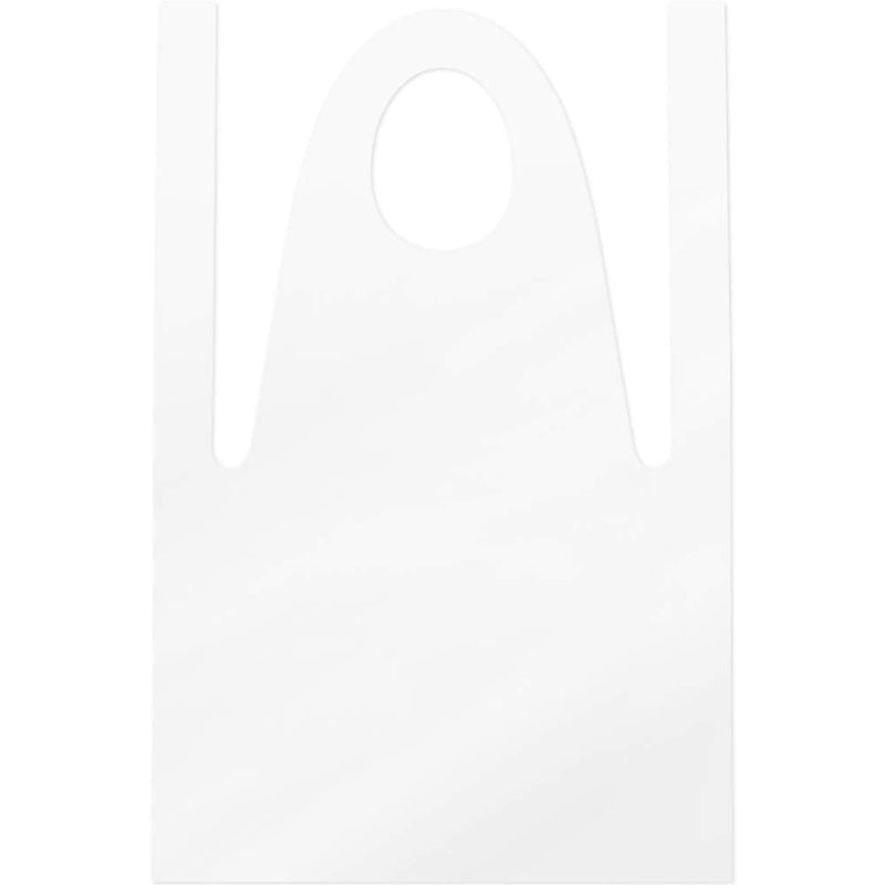 [AUSTRALIA] - FSSTUD Pack of 10 White Plastic Disposable Aprons Cooking Apron PE Aprons Butcher Apron for Cooking Cleaning Drawing, White 