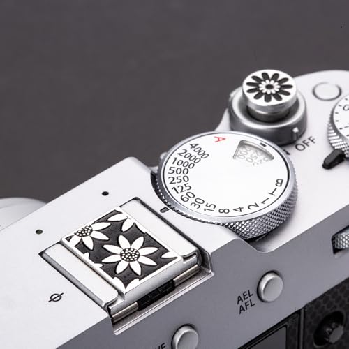 Camera Soft Release Button, Shutter Button for Fujifilm X100VI X100V X-E4 X-E3 X-T5 X-T4 X-T3 X-T30 II X-T20 X-PRO3 (Black Daisy Set) black daisy set