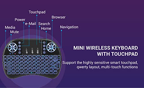 Wireless Mini Keyboard Remote Control Touchpad Mouse Combo Controller with RGB Backlit for Smart TV Android TV Box PC IPTTV 2.4GHz