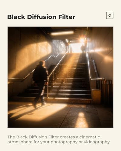 K&F CONCEPT 72mm Black Diffusion 1 Filter Mist Cinematic Effect Filter