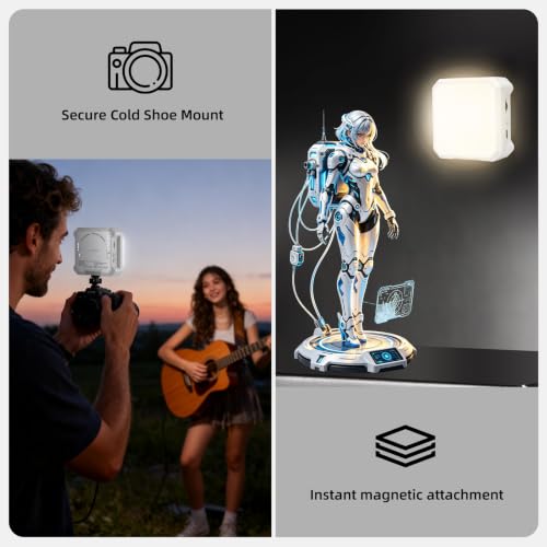 Ailight Magnetic LED Video Light, CRI 98+ 2500-9000K - White