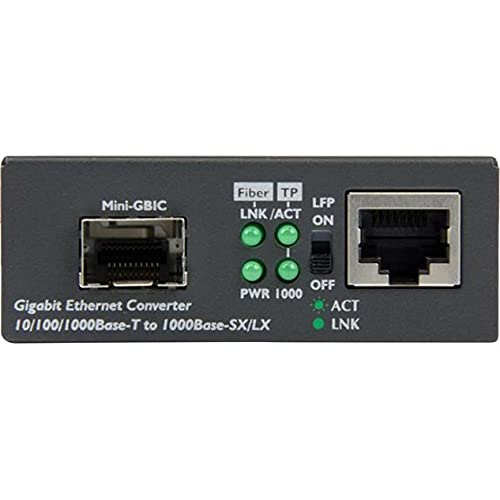 StarTech Gigabit Fiber Media Converter, Open SFP, MM/SM, TAA (MCM1110SFP) | Standalone Gigabit Ethernet to Fiber Converter, 10/100/1000 Mbps Networks, Open SFP Slot 1 Gigabit Ethernet Unmanaged | No Chassis Mount | Single Mode & Multimode