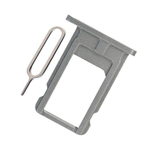 MMOBIEL SIM Card Slot Tray Holder Replacement Compatible with iPhone 6s 2015 - Incl. SIM Pin - Black Grey