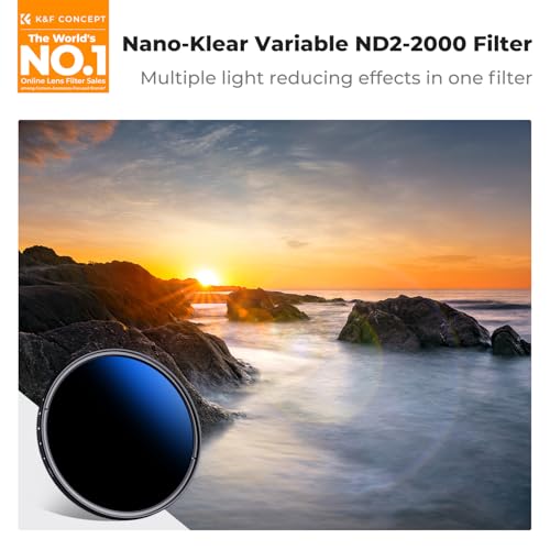 K&F CONCEPT 52mm Variable ND2-2000 (1-11 Stops) ND Camera Lens Filter