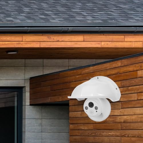 HOMSFOU Outdoor Camera Cover Weatherproof Sun Rain Shield Protective Housing for Security Cameras 11.42X8.27X5.12 Inches Easy Install White